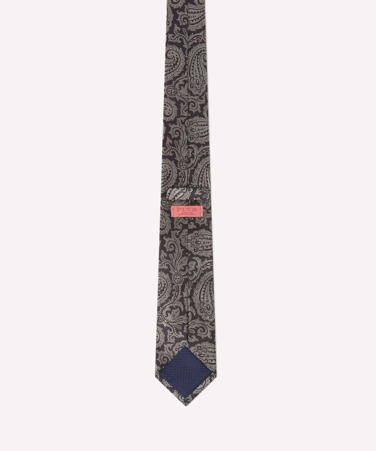 Black & Grey Contrast Paisley Silk Tie