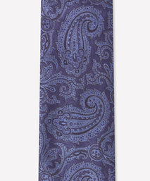 Navy & Blue Contrast Paisley Silk Tie