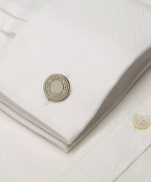 Deep Green Enamel Jermyn St Cufflinks Silver Finish