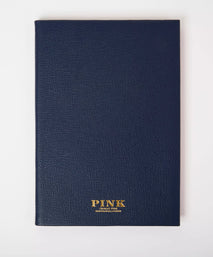 Navy Blue A5 Leather Bound Notebook