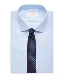 Pale Blue & White Slim Fit Royal Twill Puppytooth Formal Shirt