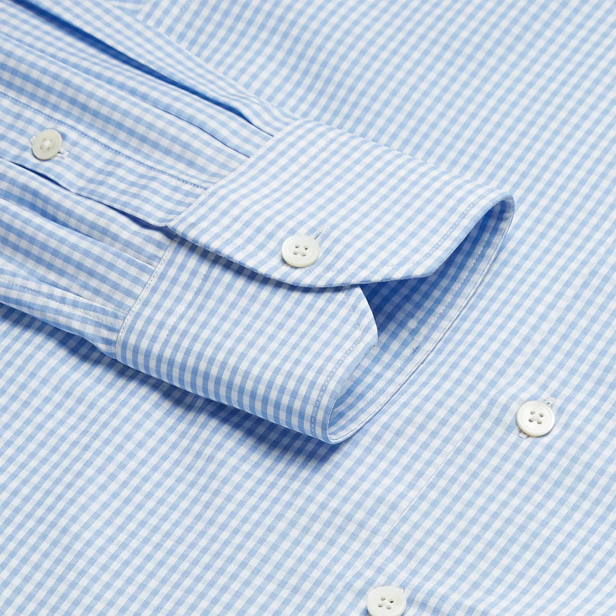 Pale Blue & White Slim Fit Core Poplin Gingham Formal Shirt