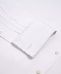 White Classic Fit Double Cuff Poplin Formal Shirt