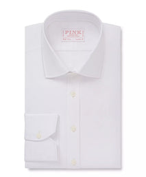 White Classic Fit Solid Cotton Formal Shirt