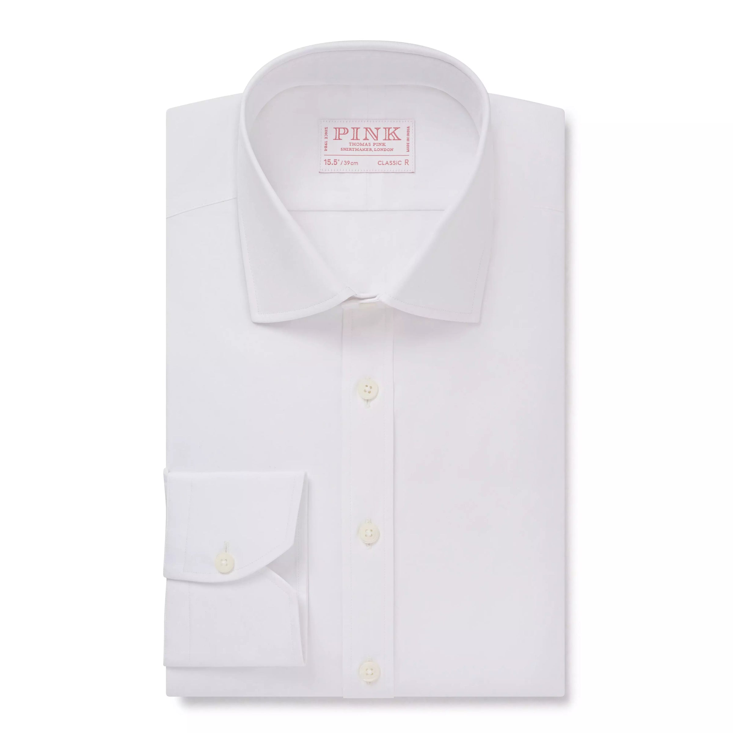 White Classic Fit Solid Cotton Formal Shirt