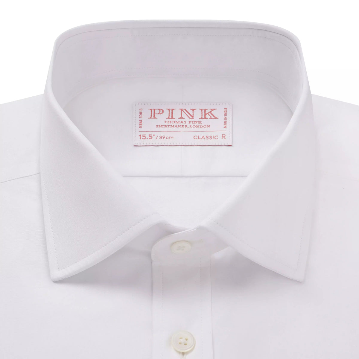 White Classic Fit Solid Cotton Formal Shirt