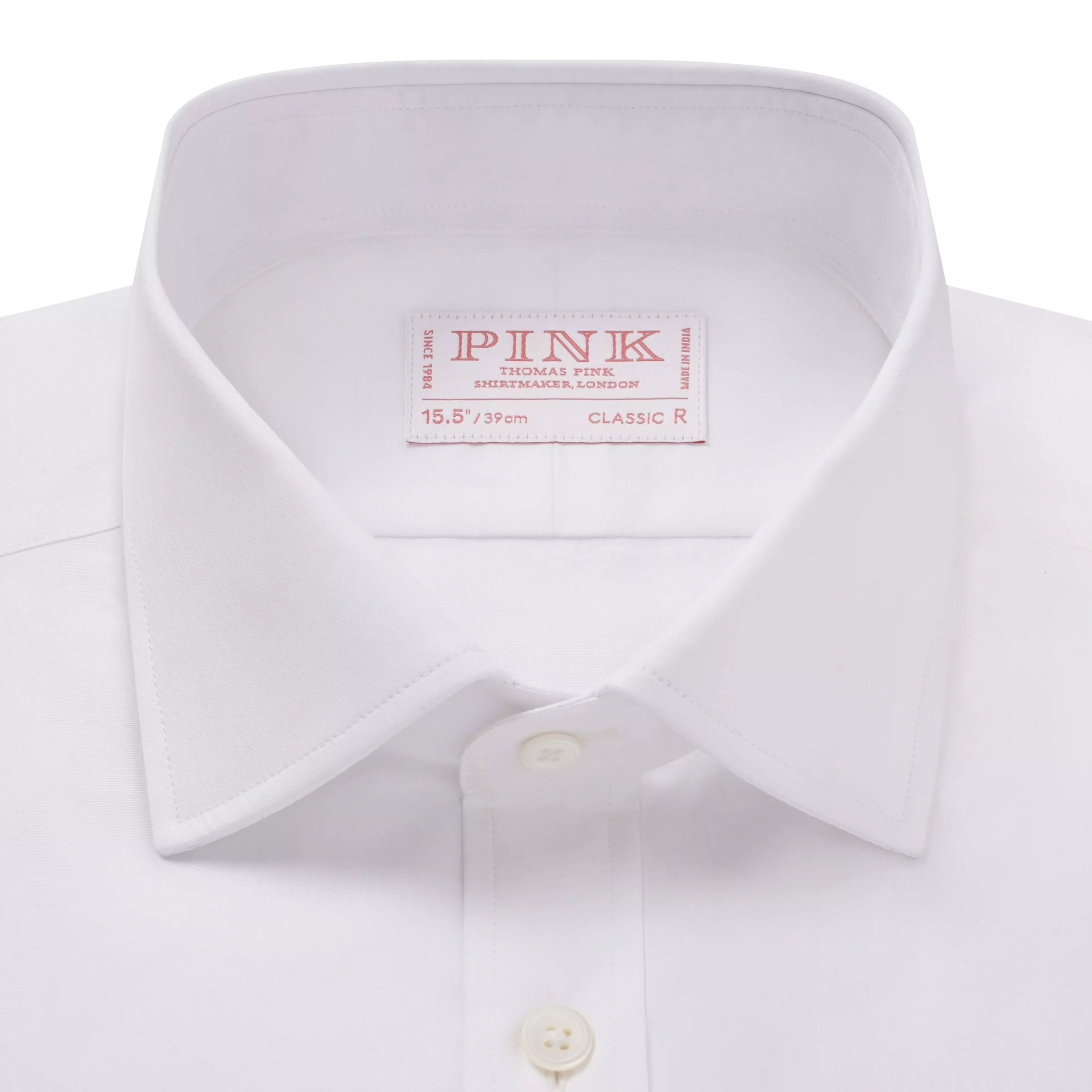 White Classic Fit Solid Cotton Formal Shirt