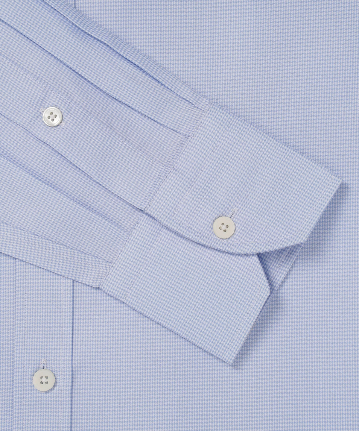 Blue & White Classic Fit Formal Micro Puppytooth Shirt