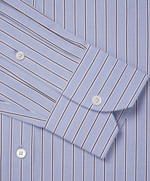 Blue & Navy Classic Fit Regent End on End Stripe Formal Shirt