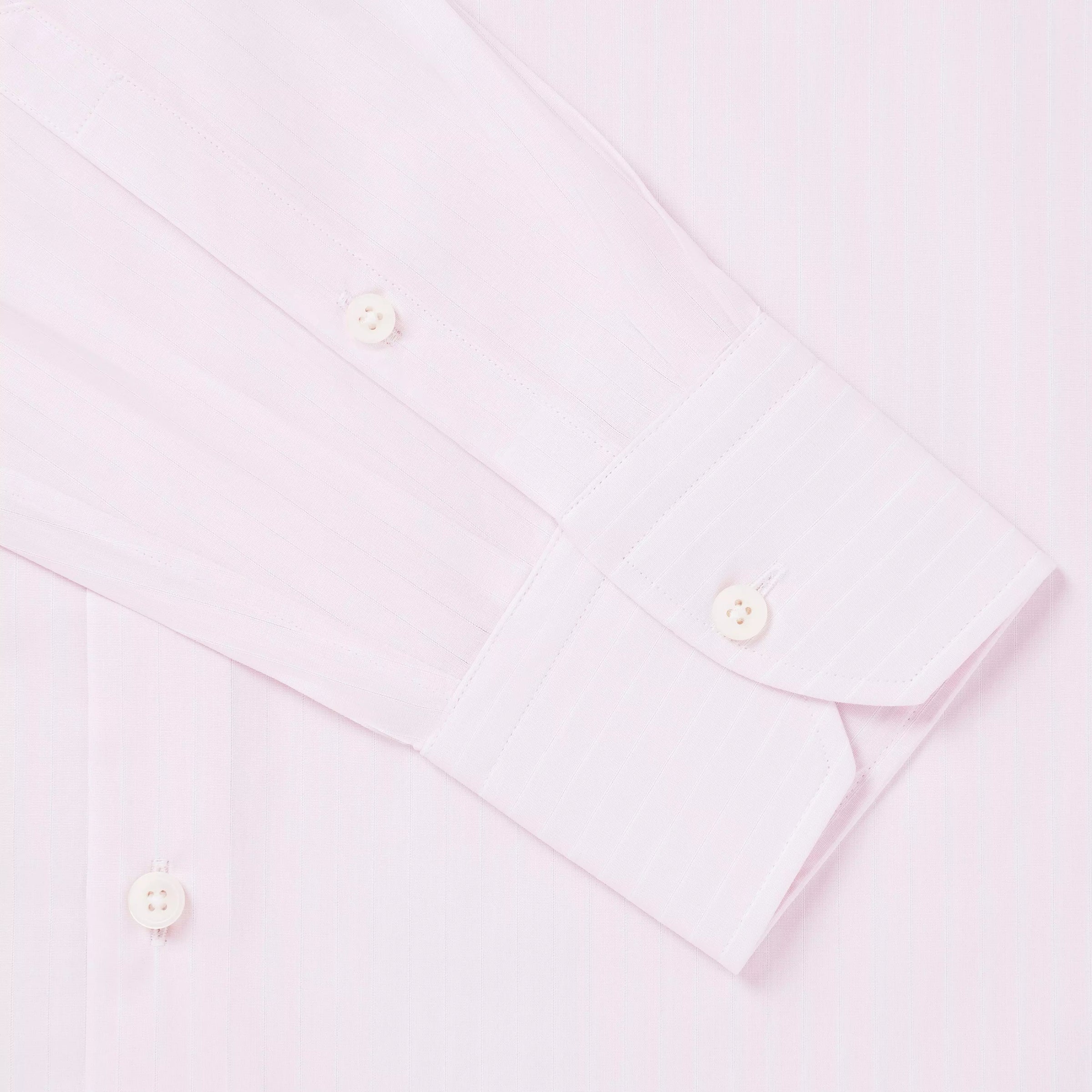 Pale Pink & White Tailored Fit Poplin Stripe Formal Shirt