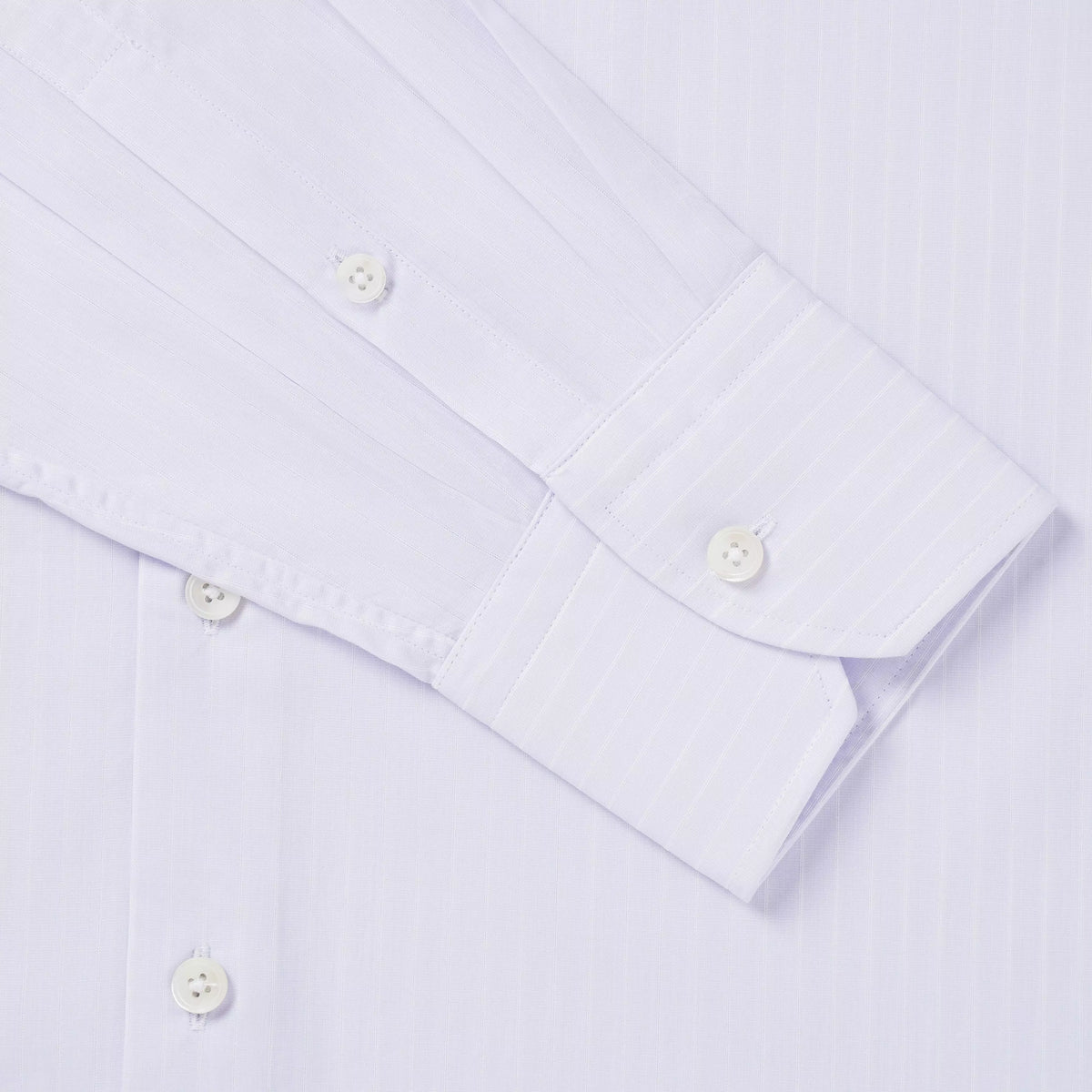 Lilac & White Tailored Fit Poplin Stripe Formal Shirt