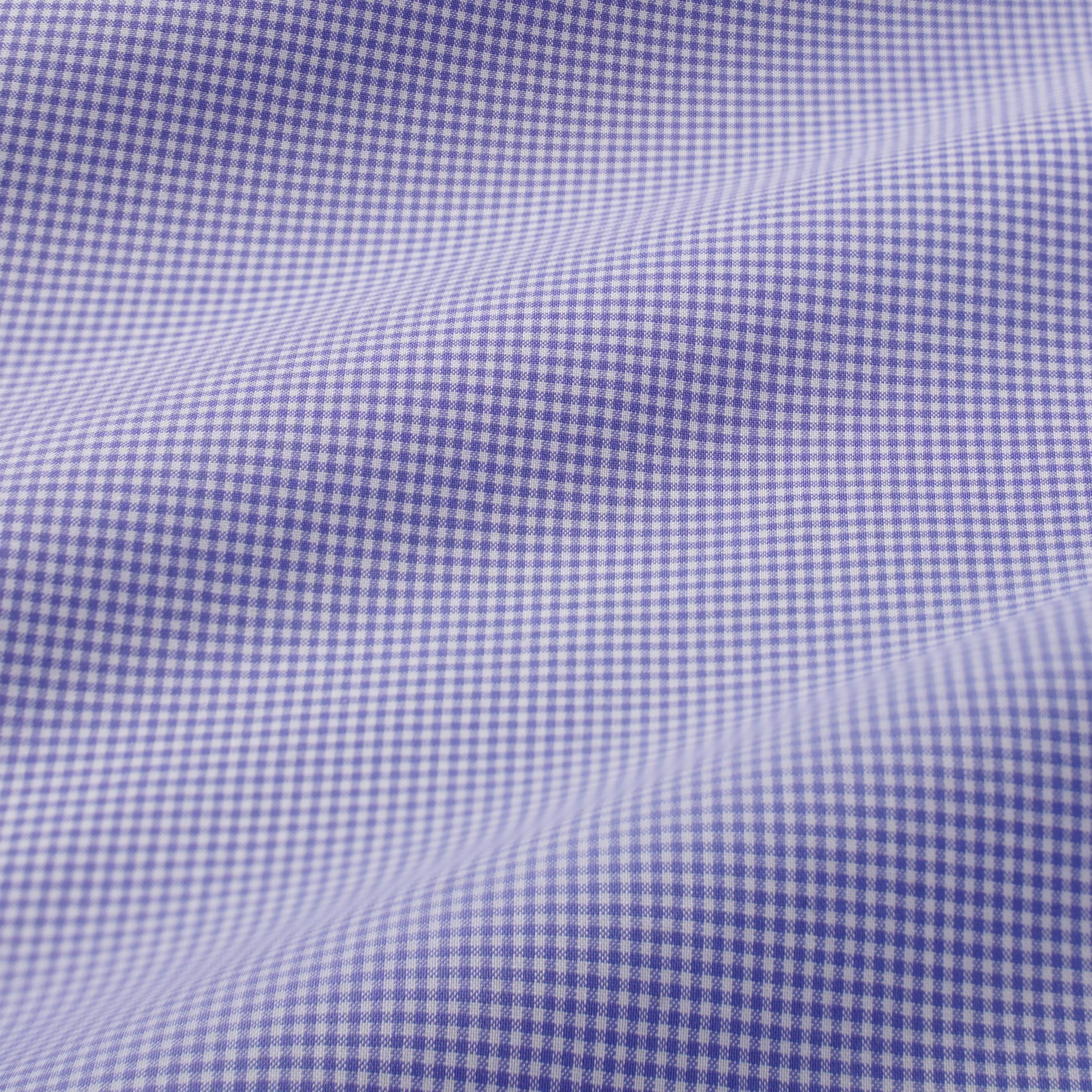Blue & White Tailored Fit Micro Gingham Check Formal Shirt