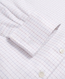 White & Multi Classic Fit Double Cuff Herringbone Check Formal Shirt