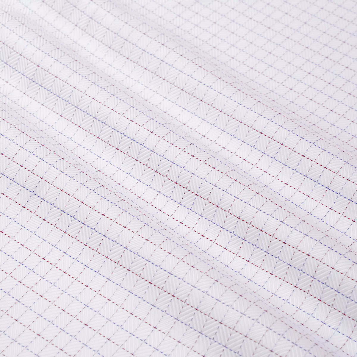 White & Multi Classic Fit Double Cuff Herringbone Check Formal Shirt
