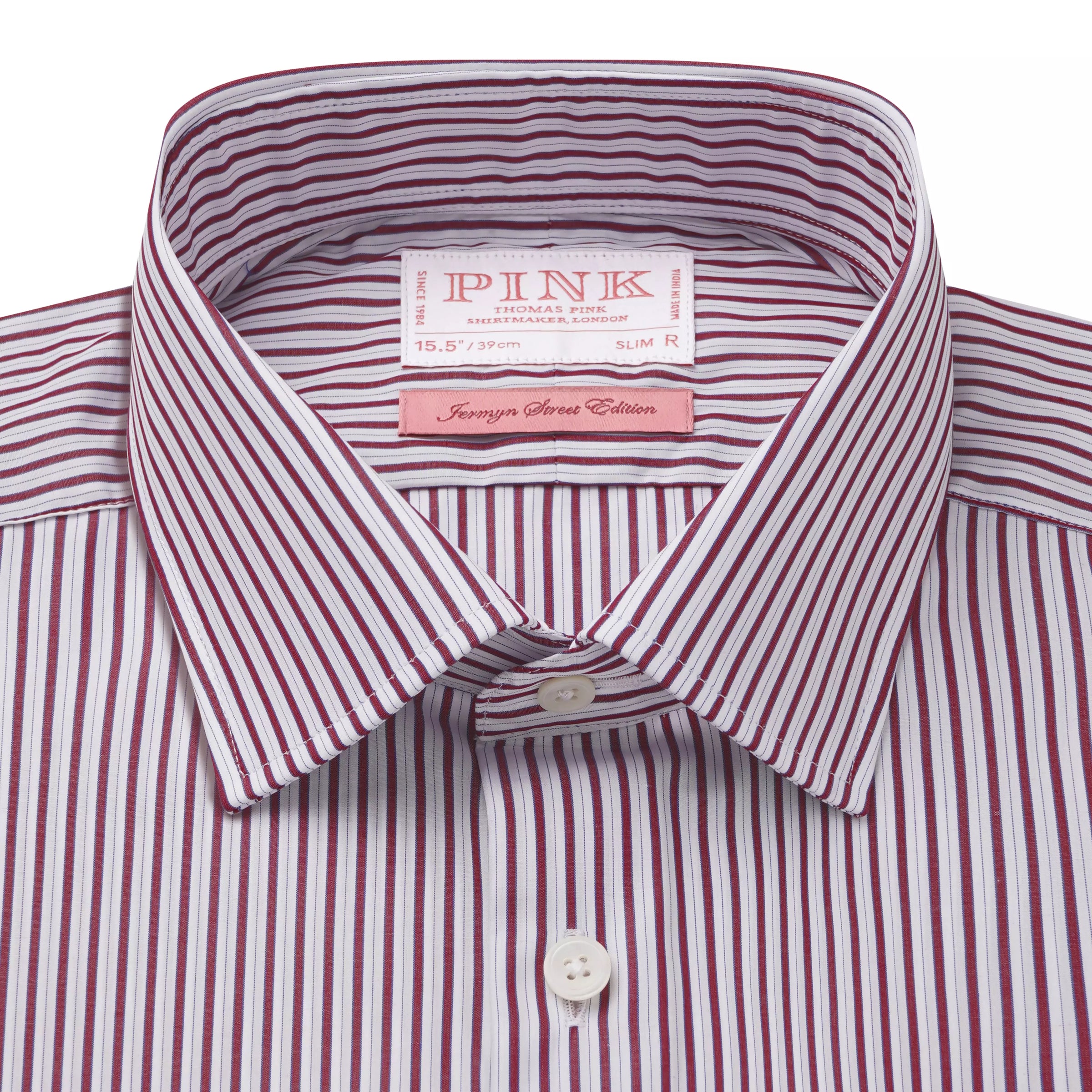 Purple & White Slim Fit Piumino Multi Stripe Formal Shirt