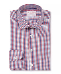 White & Multi Tailored Fit Gingham Twill Check Formal Shirt