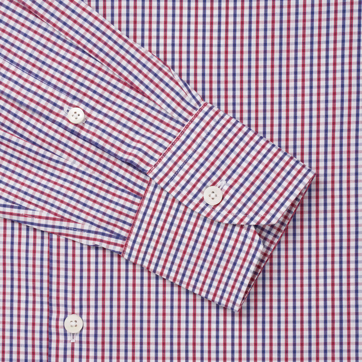 White & Multi Tailored Fit Gingham Twill Check Formal Shirt
