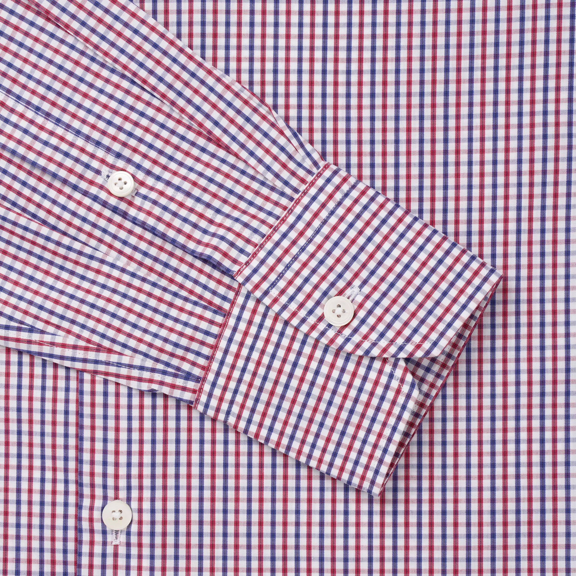 White & Multi Tailored Fit Gingham Twill Check Formal Shirt