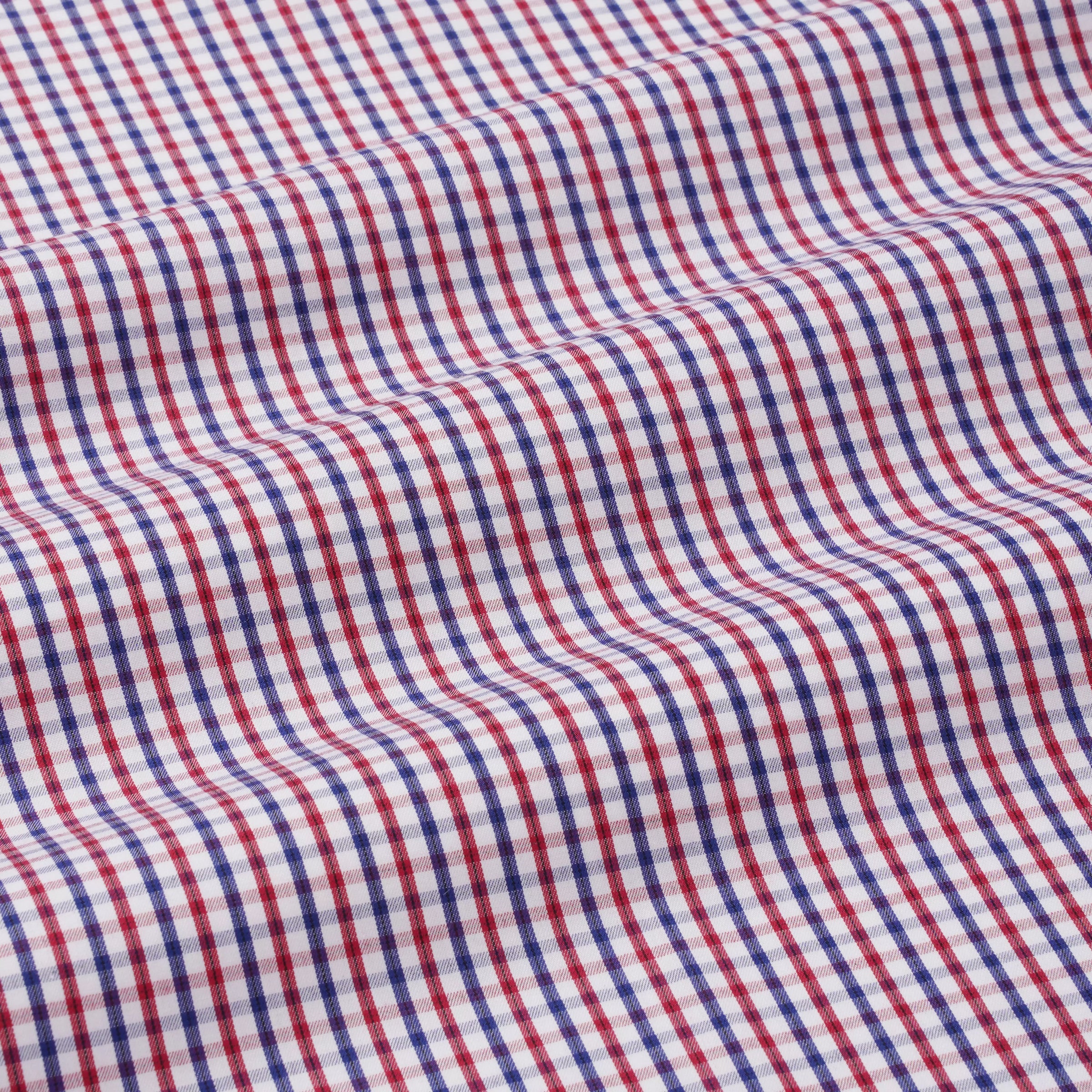 White & Multi Tailored Fit Gingham Twill Check Formal Shirt