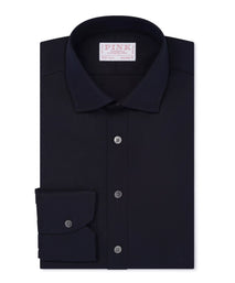 Dark Navy Tailored Fit Cotton Poplin Formal Shirt