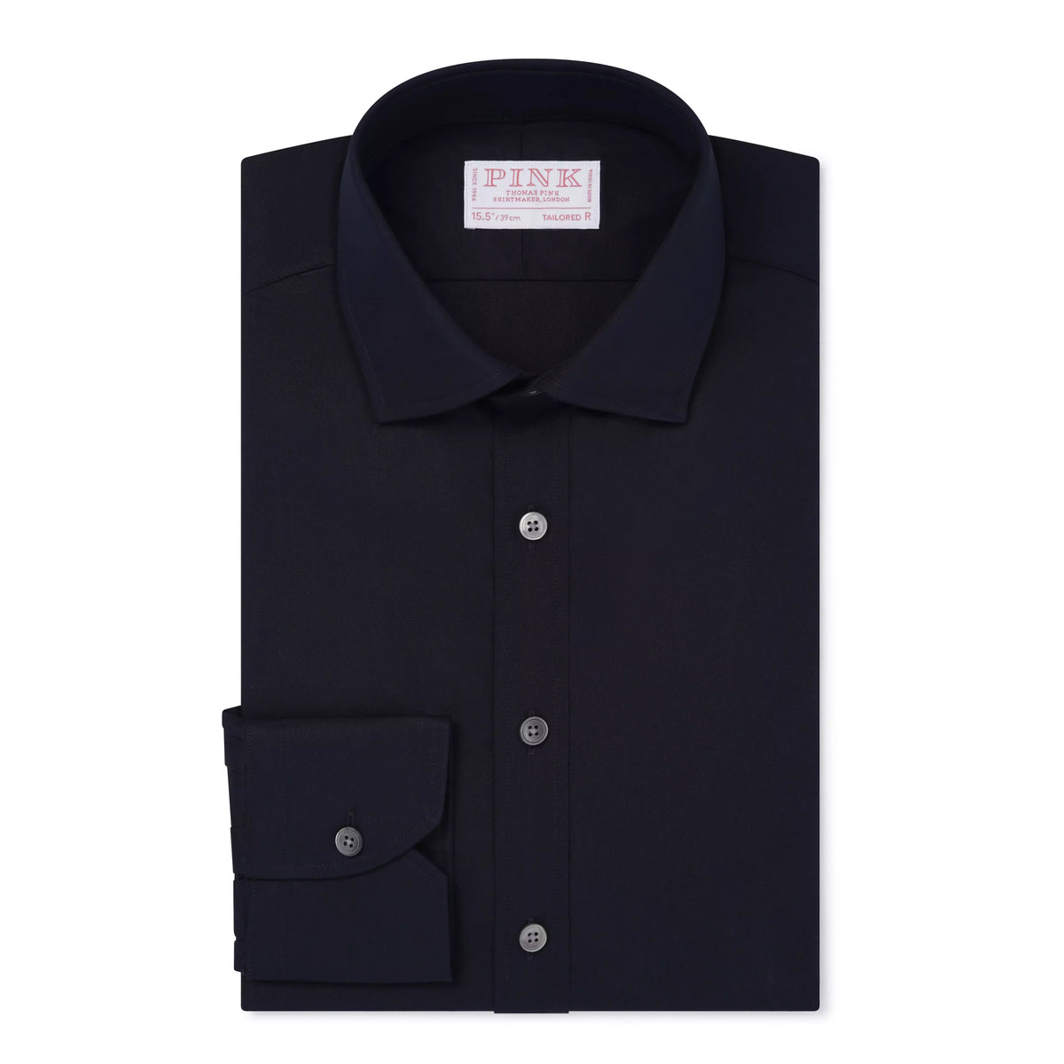 Dark Navy Tailored Fit Cotton Poplin Formal Shirt