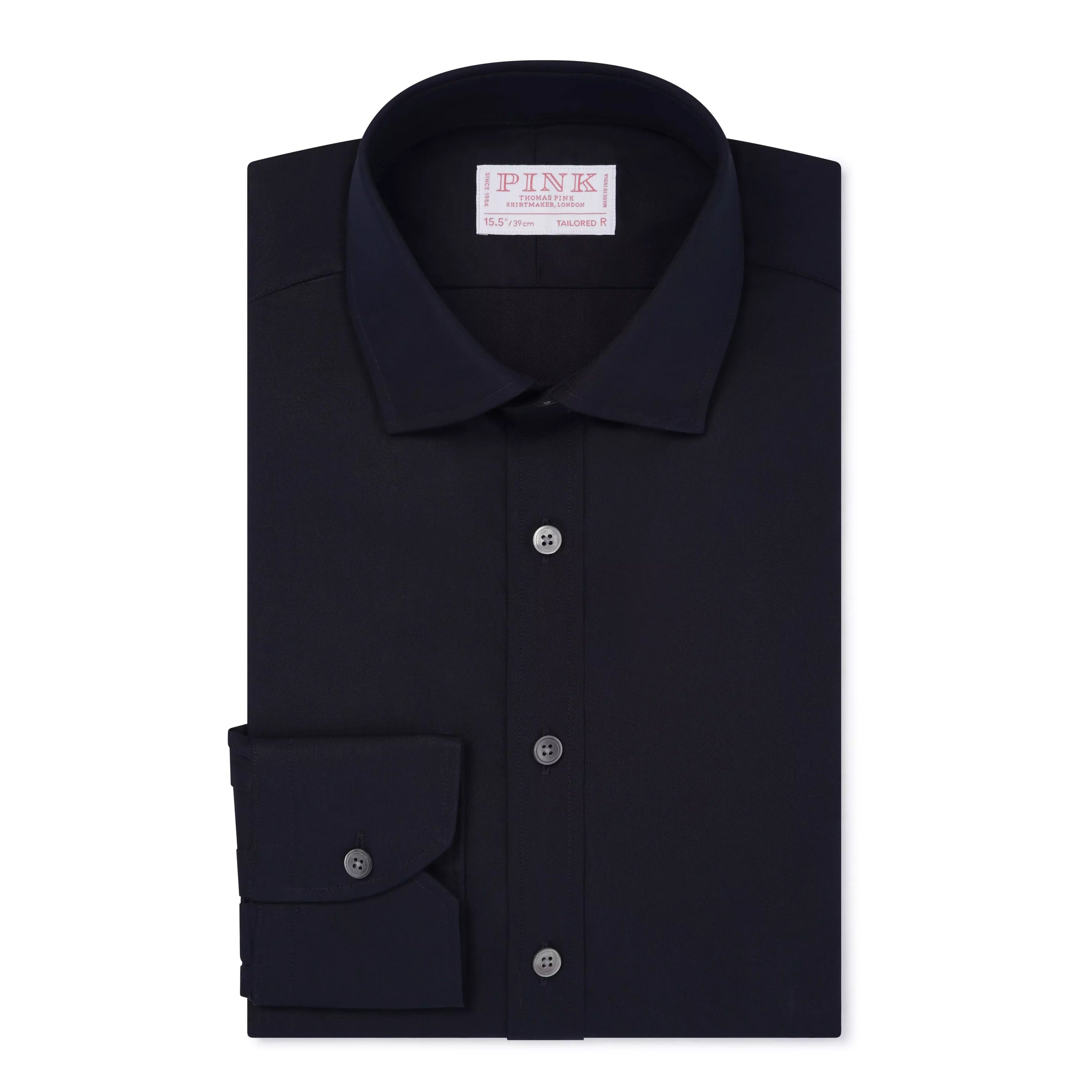 Dark Navy Tailored Fit Cotton Poplin Formal Shirt