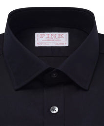 Dark Navy Tailored Fit Cotton Poplin Formal Shirt