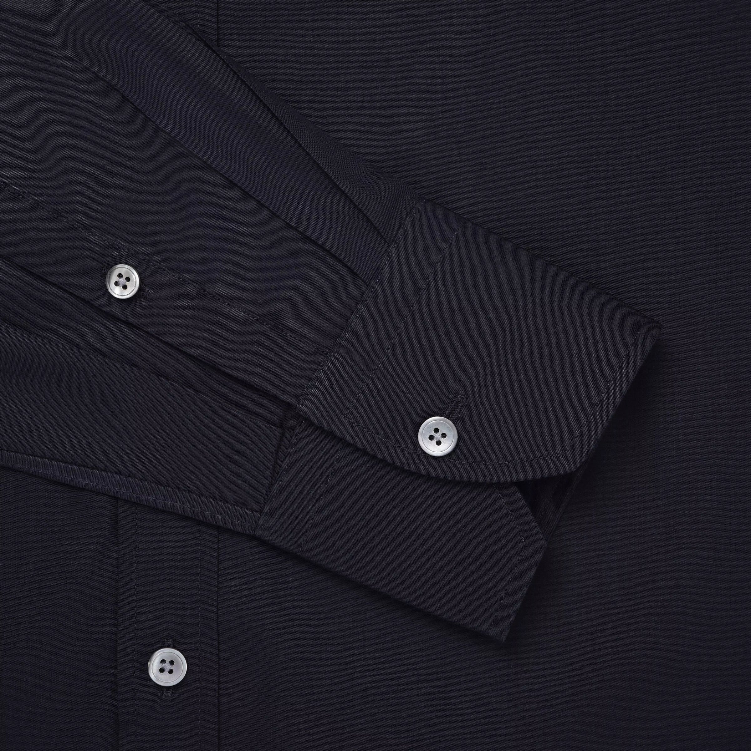 Dark Navy Tailored Fit Cotton Poplin Formal Shirt