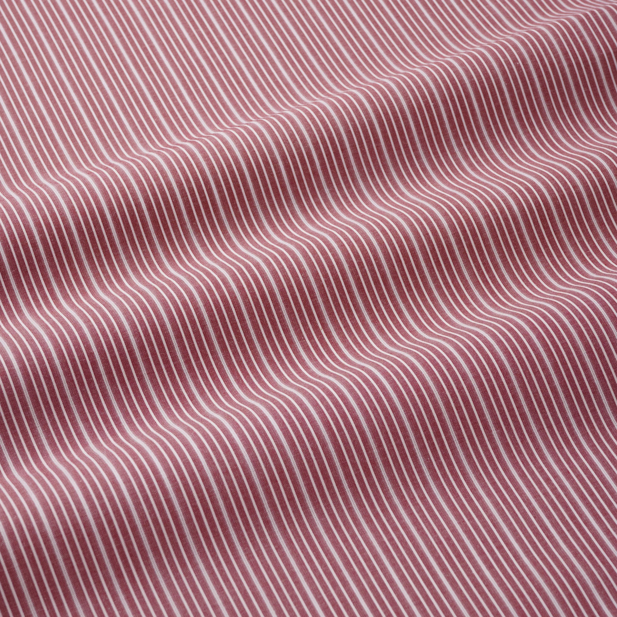 Deep Red & White Tailored Fit Thick Thin Needle Stripe Formal Shirt